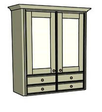 Double door & drawers - glass - Click here to view this product