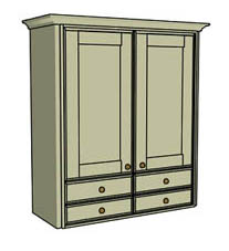 Double door & drawers - wood - Click here to view this product